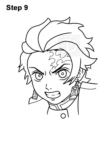 How to Draw Tanjiro 9