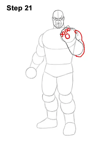 How to Draw Thanos Marvel Avengers Full Body 21