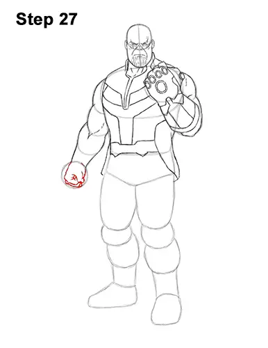 How to Draw Thanos Marvel Avengers Full Body 27