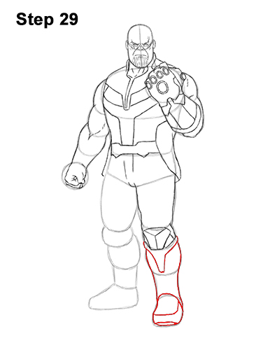 Draw Thanos Marvel 29 How to Draw Thanos Marvel Avengers Full Body 29