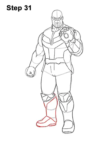 How to Draw Thanos Marvel Avengers Full Body 31