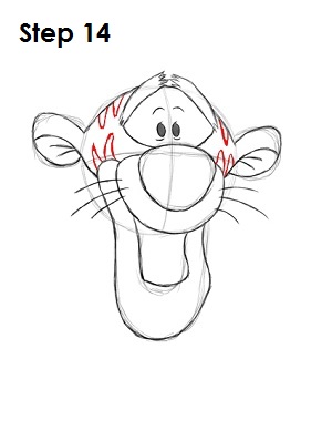 Draw Tigger Step 14 Draw Tigger Step 14