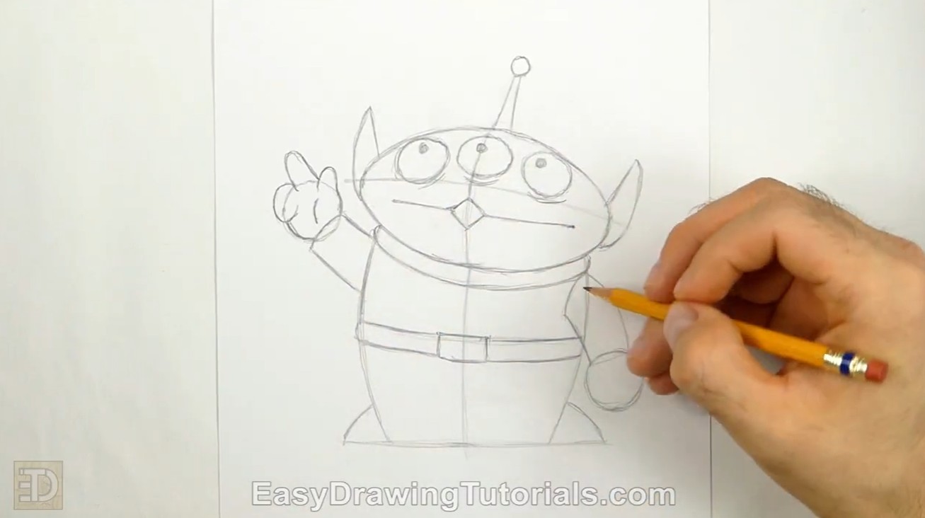 Draw Toy Story Alien Face Detail How to Draw Toy Story Alien Eyes and Arms