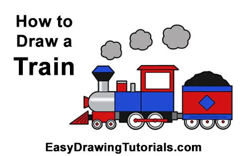 How to Draw Cartoon Choo Choo Train Locomotive