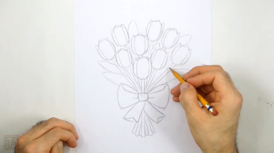 Add Leaves and Dimension to the Bow Add Leaves and Dimension to the Bow