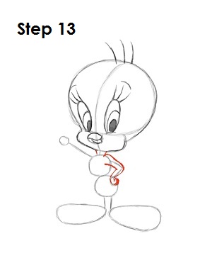 How to Tweety Bird How to Draw Tweety Bird Step 13