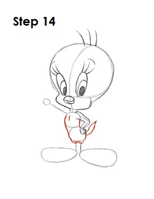 How to Tweety Bird How to Draw Tweety Bird Step 14