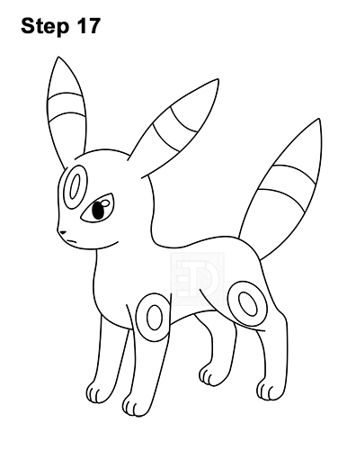 Draw Umbreon Pokemon 17 How to Draw Umbreon Pokemon 17