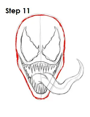 How to Draw Venom Step 11