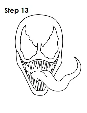 How to Draw Venom Step 13