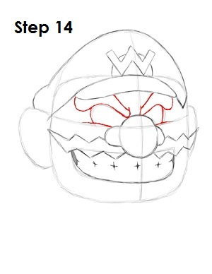 Draw Wario Step 14 Draw Wario Step 14