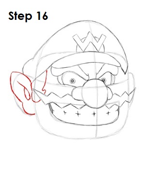 Draw Wario Step 16 Draw Wario Step 16