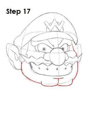 Draw Wario Step 17 Draw Wario Step 17