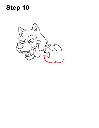 Draw a Cartoon Werewolf Wolf-Man 10 How to Draw Cartoon Werewolf Wolf Monster Halloween 10