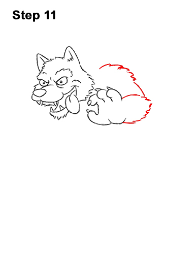 Draw a Cartoon Werewolf Wolf-Man 11 How to Draw Cartoon Werewolf Wolf Monster Halloween 11