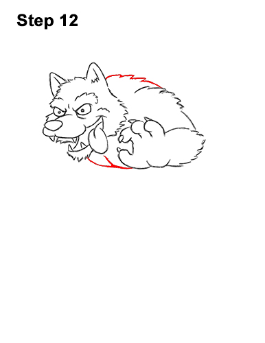 Draw a Cartoon Werewolf Wolf-Man 12 How to Draw Cartoon Werewolf Wolf Monster Halloween 12