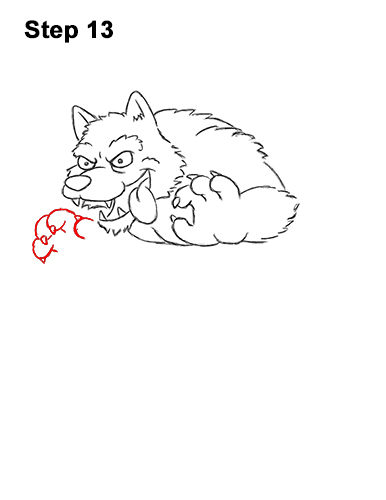 Draw a Cartoon Werewolf Wolf-Man 13 How to Draw Cartoon Werewolf Wolf Monster Halloween 13