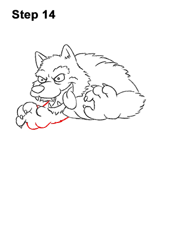 Draw a Cartoon Werewolf Wolf-Man 14 How to Draw Cartoon Werewolf Wolf Monster Halloween 14