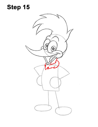 Draw Woody Woodpecker 15 How to Draw Woody Woodpecker Full Body 15