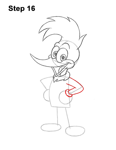 Draw Woody Woodpecker 16 How to Draw Woody Woodpecker Full Body 16