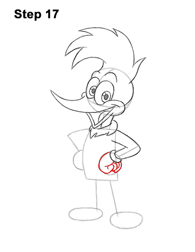 Draw Woody Woodpecker 17 How to Draw Woody Woodpecker Full Body 17