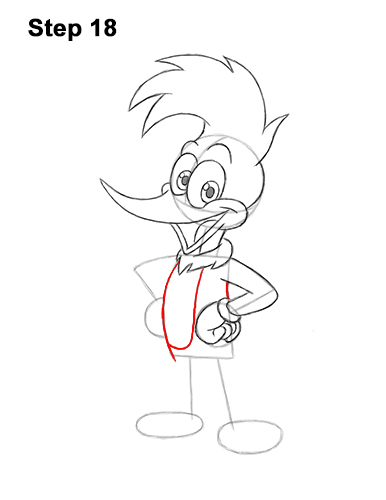 Draw Woody Woodpecker 18 How to Draw Woody Woodpecker Full Body 18