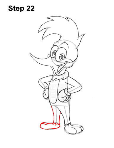 How to Draw Woody Woodpecker Full Body 22