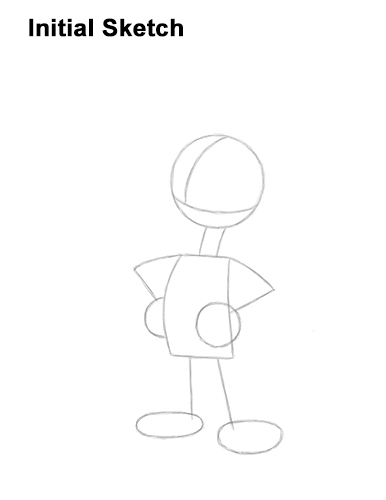 How to Draw Woody Woodpecker Full Body Guides Lines