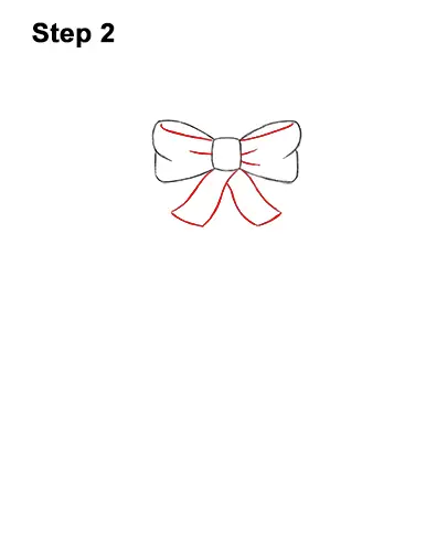 How to Draw a Christmas Wreath Bow 2