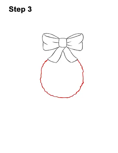 How to Draw a Christmas Wreath Bow 3