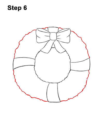 Draw a Christmas Wreath Ornaments 6 How to Draw a Christmas Wreath Bow 6