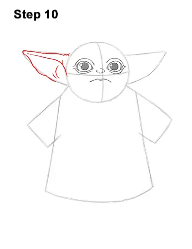 How to Draw The Child Baby Yoda Mandalorian Star Wars 10