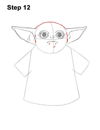 How to Draw The Child Baby Yoda Mandalorian Star Wars 12