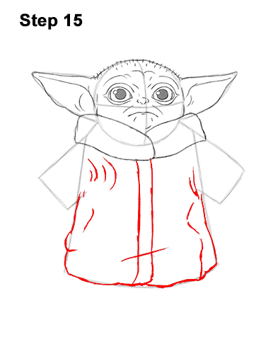 How to Draw The Child Baby Yoda Mandalorian Star Wars 15