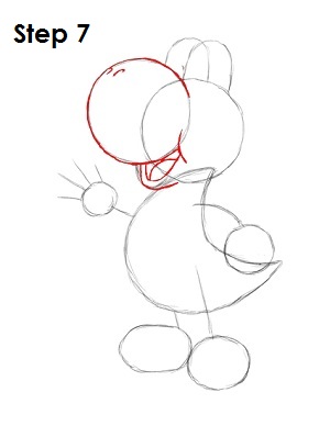Draw Yoshi Step 7 Draw Yoshi Step 7