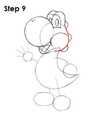 Draw Yoshi Step 9 Draw Yoshi Step 9