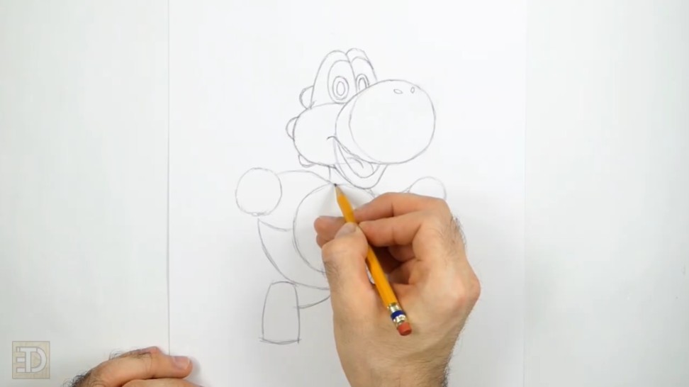 Draw Yoshi Torso and Limbs How to Draw Yoshi Body Guidelines