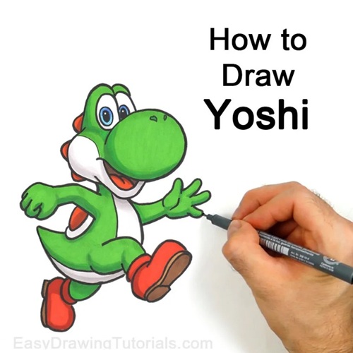 Draw Yoshi Finished Piece How to Draw Yoshi Final