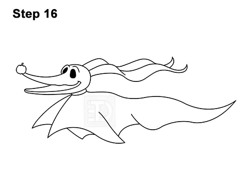 How to Draw Zero Ghost Dog Nightmare Before Christmas 16