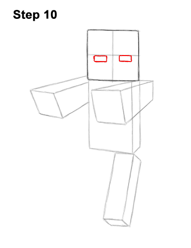 Draw Zombie Walking Minecraft 10 How to Draw Zombie Mob Minecraft Full Body 10