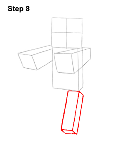 Draw Zombie Walking Minecraft 8 How to Draw Zombie Mob Minecraft Full Body 8
