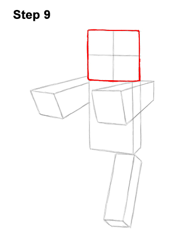 Draw Zombie Walking Minecraft 9 How to Draw Zombie Mob Minecraft Full Body 9