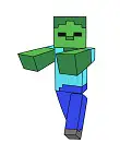How to Draw Zombie Mob Walking Minecraft