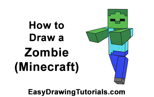 How to Draw Zombie Mob Minecraft Full Body